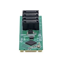Tarjeta Adaptador de 4 Puertos M.2 a SATA para HDD/SSD, Tarjeta de Expansión para Windows/MacOS/Linux