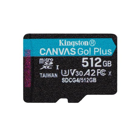 Memoria 512GB microSDXC canvas go plus a2 u3 sin ADP