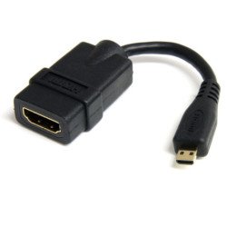 StarTech.com Adaptador Micro HDMI a HDMI - Vídeo 4K 30Hz -Cable Adaptador Dongle Micro HDMI Tipo D de Alta Velocidad a HDMI 1.4