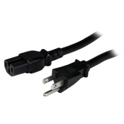 Cable de alimentación StarTech.com - Macho/Macho, 2, 4 m, NEMA 5-15P, Negro, 15