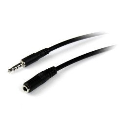 Cable extensión StarTech.com - 2 m, 3.5 mm, 3.5 mm, Macho/hembra, Negro