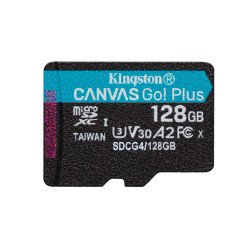 Memoria flash micro SD Kingston SDXC Canvas go plus 128gb 200mb/s uhs-i u3 v30 con adaptador