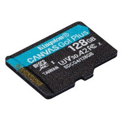 Memoria flash micro SD Kingston SDXC Canvas go plus 128gb 200mb/s uhs-i u3 v30 con adaptador