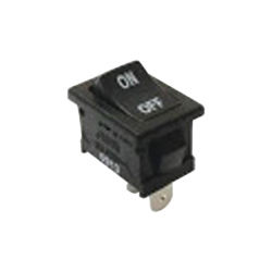 Interruptor rocker spst ofF-on, poliamida negro, 11 amp., hasta 125 vca, contacto en plata, 4.8 mm
