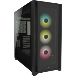 Gabinete Corsair cue 5000x, negro, semi, torre, ATX, cristal templado,
