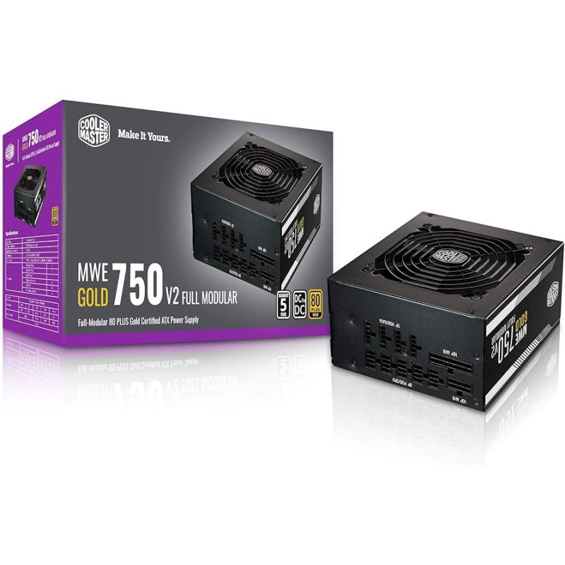 Fuente de poder Cooler Master MWE Gold v2 FM 750w