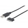 Cable USB v2.0 a-Samsung 30 pines 1.0m, negro Manhattan