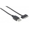 Cable USB v2.0 a-Samsung 30 pines 1.0m, negro Manhattan