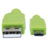 Cable USB Manhattan versión 2.0 A-micro B 1.0 m con recubrimiento textil negro verde