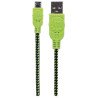 Cable USB Manhattan versión 2.0 A-micro B 1.0 m con recubrimiento textil negro verde