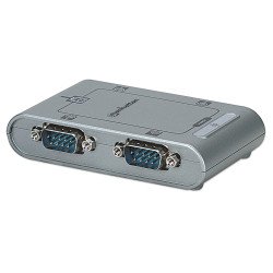 Convertidor USB a serial (DB9m) Conecta hasta cuatro dispositivos serial a un puerto USB