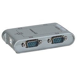 Convertidor USB a serial (DB9m) Conecta hasta cuatro dispositivos serial a un puerto USB