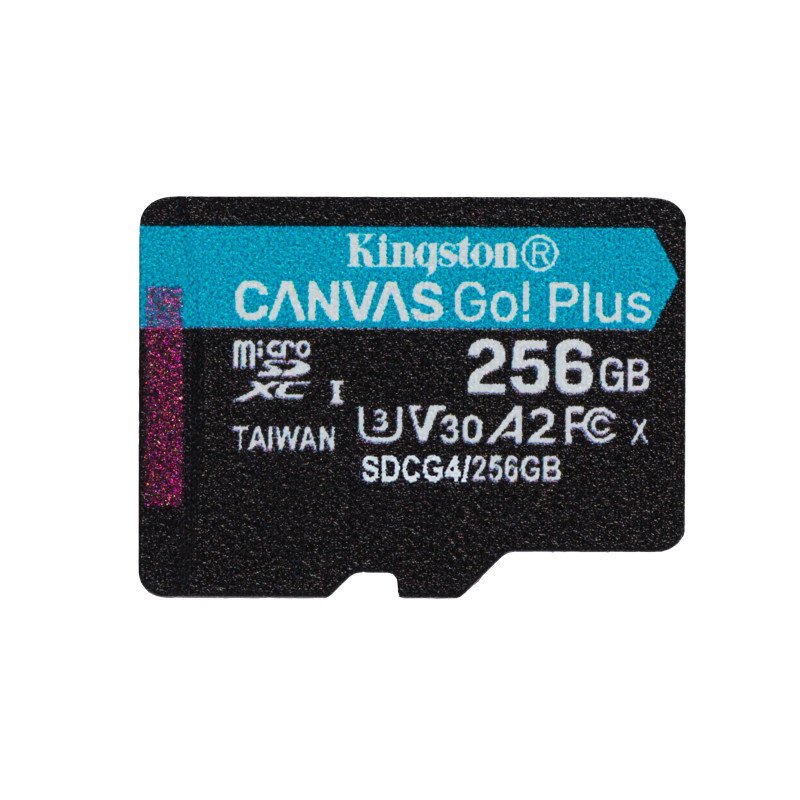 MicroSD Kingston Technology Canvas Go! Plus, 256 GB, Clase 10, UHS-I, 200 MB/s, 160 MB/s