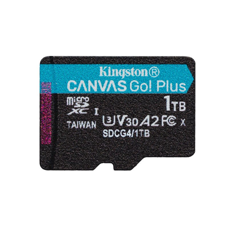MicroSD Kingston Technology Canvas Go! Plus, 1 TB, Clase 10, UHS-I, 200 MB/s, 160 MB/s MicroSD Kingston Technology Canvas Go! Plus, 1 TB, Clase 10, UHS-I, 200 MB/s, 160 MB/s