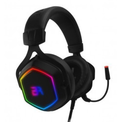 Audífonos gaming Hesix Balam Rush Spectrum, Acteck on-ear, USB, 7.1 canales, RGB, micrófono, color negro, BR-929776