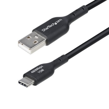 Cable StarTech.com USB2AC2MNC, 2 m, USB A, USB C, USB 2.0, 0.48 Gbit/s, Negro