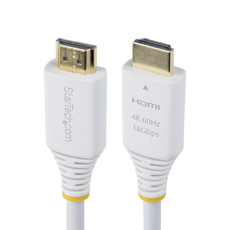 Cable  HDMI Tipo A (Estándar), HDMI Tipo A (Estándar), 18 Gbit/s, Canal de retorno de audio (ARC), Blanco