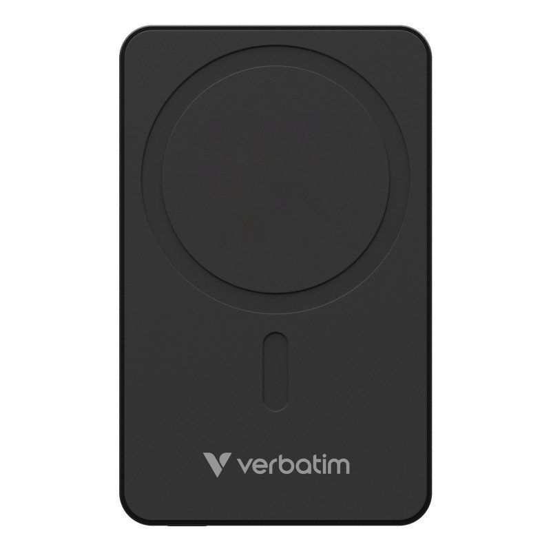 Cargador Verbatim Charge and Go Essential Magnética Power Bank Carga Inalámbrica de 5000 mAh Color Negro