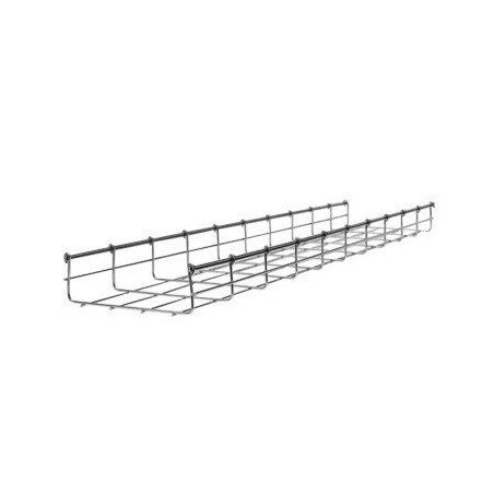 Charola tipo malla 54/200 mm, con acabado Electro Zinc, hasta 172 cables Cat6, tramo 3 m