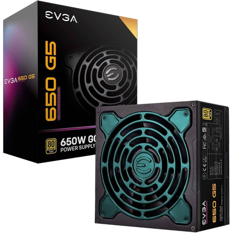 Fuente de Poder EVGA SuperNOVA 650 G5 650W ATX 12V 80 Plus Gold Full Modular 24-pin Eco Mode Fan 150mm Negro