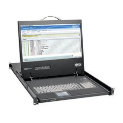 Consola para instalación rack 1u con LCD DVI o VGA de 19in