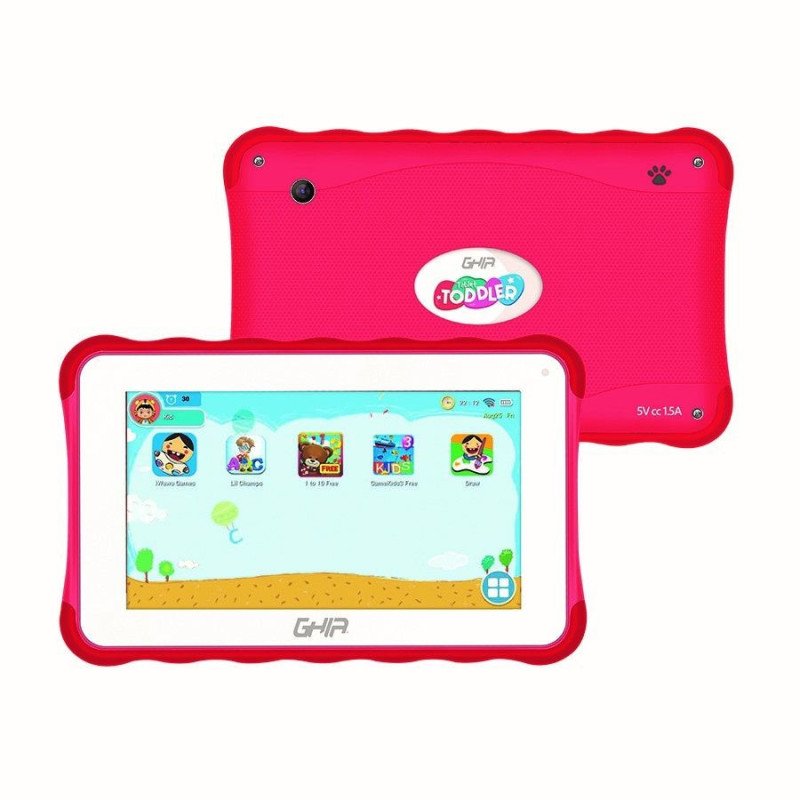 Tablet Ghia toddler 7 pulg, a133 quadcore, 2 GB RAM, 32 GB ROM, 2cam, wifi, bluetooth, 2500mah, Android 11 Go, roja