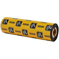 Cinta Zebra - Negro, Color blanco, Ribbon 6000. Longitud de cinta: 70 m, Ancho de cinta: 11 cm, Cantidad: un rollo