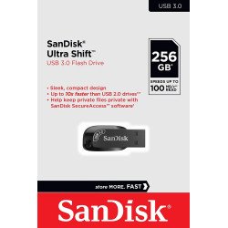 Memoria SanDisk 256GB USB 3.0 ultrashift z410 negro