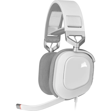 Auriculares premium para juegos con sonido envolvente 7.1 Corsair hs80 RGB USB, blanco