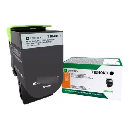 Tóner color negro Lexmark rendimiento estándar para CX417DE, CS417DN, 3,000 página en hasta 5% de cobertura.