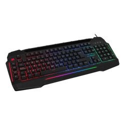 Teclado Balam Rush Murder - Alámbrico, Negro, Teclas macro programables, Iluminación LED, Retroiluminación de 3 colores, teclas