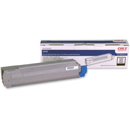 Tóner Okidata negro para la impresora C830 de 8000 páginas