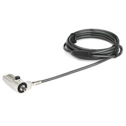 Cable de seguridad de 2m con candado para laptop de combinación de 4 dígitos para dispositivos con wedge - de acero revestido en