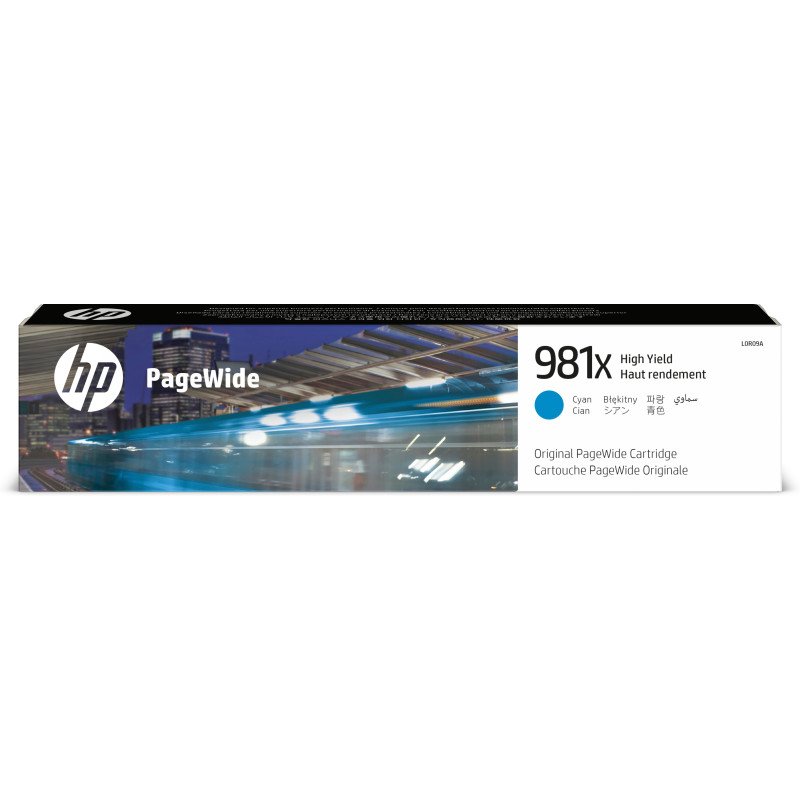 Cartucho original PageWide HP 981X de alta capacidad cian, Alto rendimiento (XL), Cian, Tinta a base de pigmentos, 116 ml