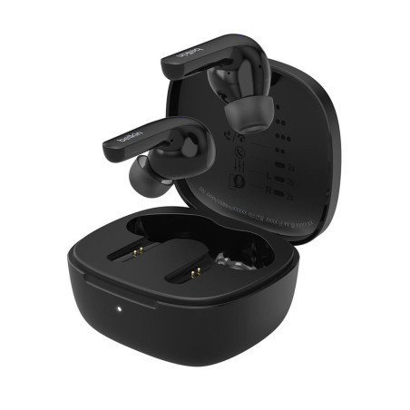 Auriculares inalámbricos con micro, en oreja, Bluetooth, cancelación de sonido activo, aislamiento de ruido, negro