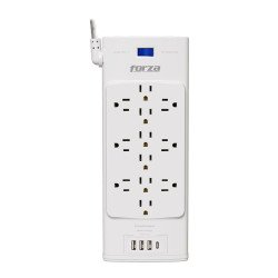 Surge protector, AC 110/220 V, 12 Tomas de Corriente, 3-USBA/1C 2700J 
