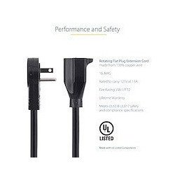 StarTech.com RTPAC10110 cable de transmisión Negro 3 m NEMA 5-15P NEMA 5-15R