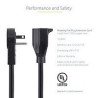 Cable de 3 m de extensión de alimentación, cable extensor de corriente rotativo plano de 360°