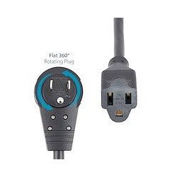 StarTech.com RTPAC10110 cable de transmisión Negro 3 m NEMA 5-15P NEMA 5-15R