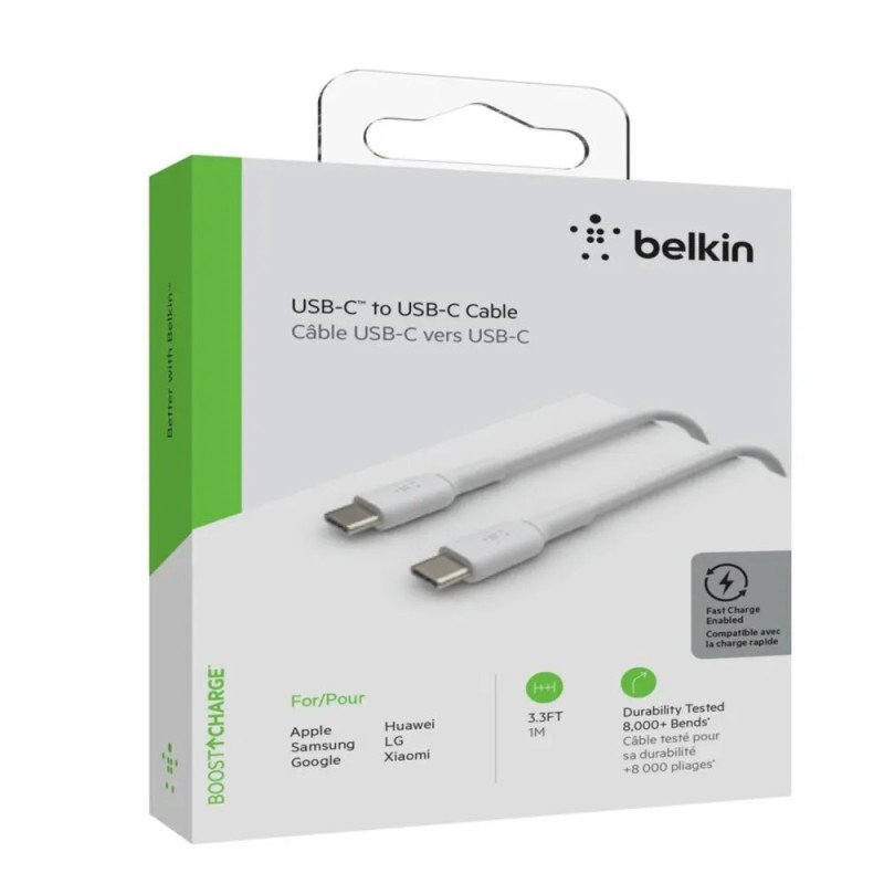 Cable USB, 24 pin USB-C (M) a 24 pin USB-C (M), 2 m, blanco
