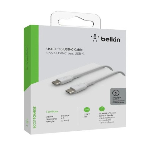 Cable USB, 24 pin USB-C (M) a 24 pin USB-C (M), 2 m, blanco