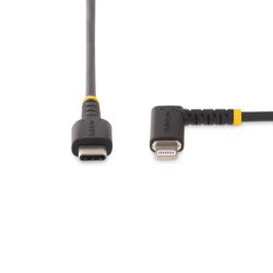 StarTech.com Cable de 1m USB-C a Lightning - Cable USB 2.0 a Lightning Acodado - Cable USB Tipo C a Lightning - Cable de Carga