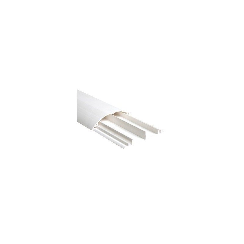 Ducto media caña color blanco de dos vias, de PVC auto extinguible, 90.5 x 19.7 x 1220mm