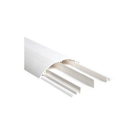 Ducto media caña color blanco de dos vias, de PVC auto extinguible, 90.5 x 19.7 x 1220mm