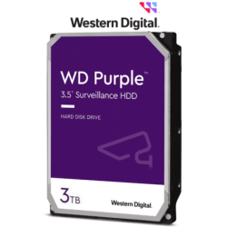 Disco duro interno WD Purple 3.5 3TB SATA3 6GB/s 64MB 24x7 para DVR y NVR de 1-8 bahías y 1-64 cámaras