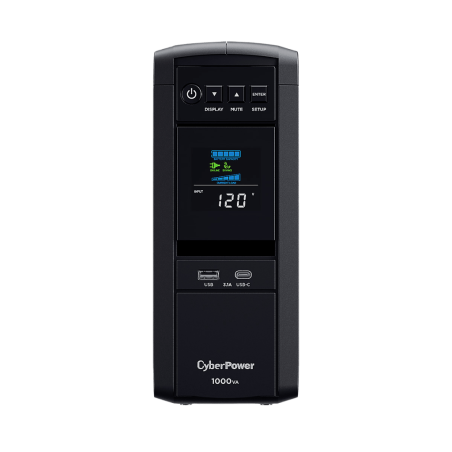 UPS de línea interactiva CyberPower CP1000PFCLCDA, 1kVA/600W, Torre, AVR, 8 Horas Recharge, 2Minuto(s) Stand-by, 120 V AC Entrad