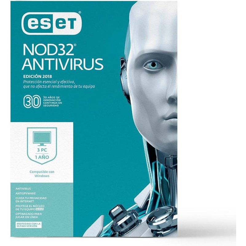 Eset NOD32 3 Lic. 1 año 2024
