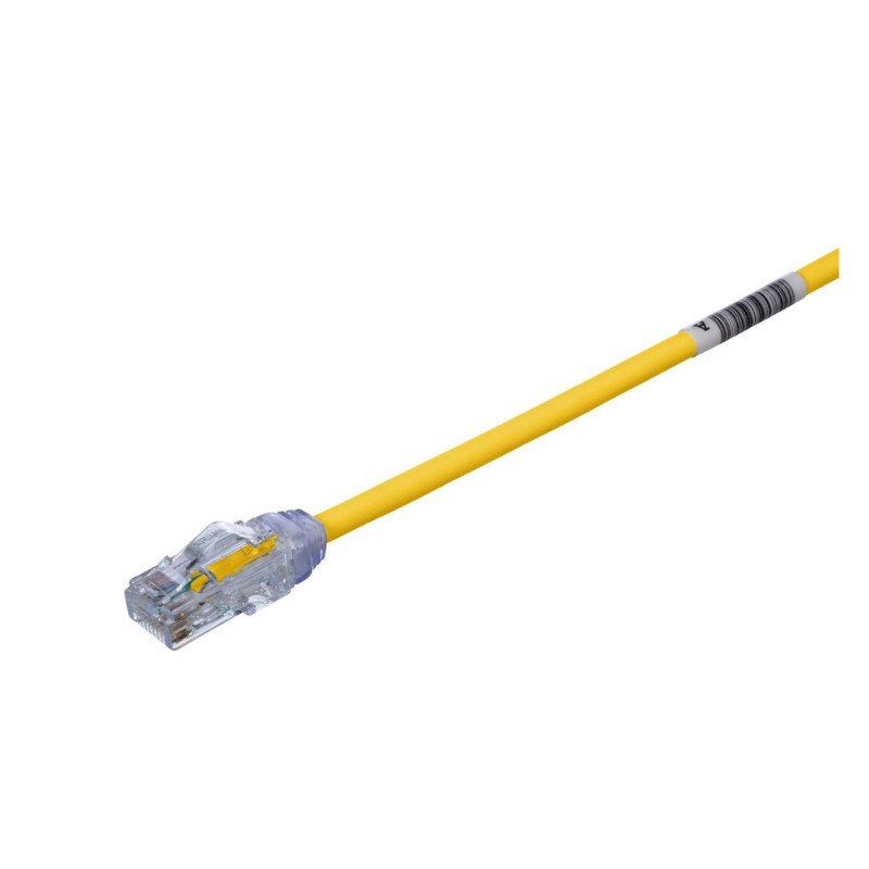 Cable de Parcheo UTP Cat6A, CM/LSZH, Diámetro Reducido (28AWG), Color Amarillo, 4ft