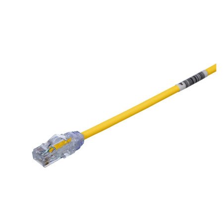 Cable de Parcheo UTP Cat6A, CM/LSZH, Diámetro Reducido (28AWG), Color Amarillo, 4ft