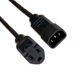 Adaptador de Corriente Tripp-Lite P002-002 - C14 coupler, Macho/hembra, 0.61 m, Negro, 13